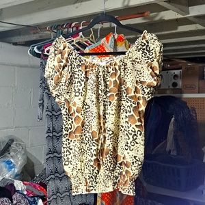 Sixteen xl animal print blouse